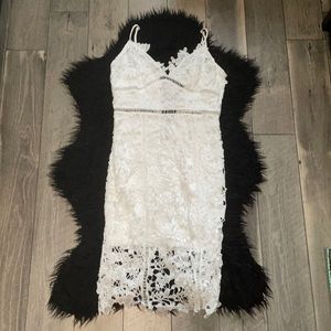 Charlotte Russe white lace midi dress